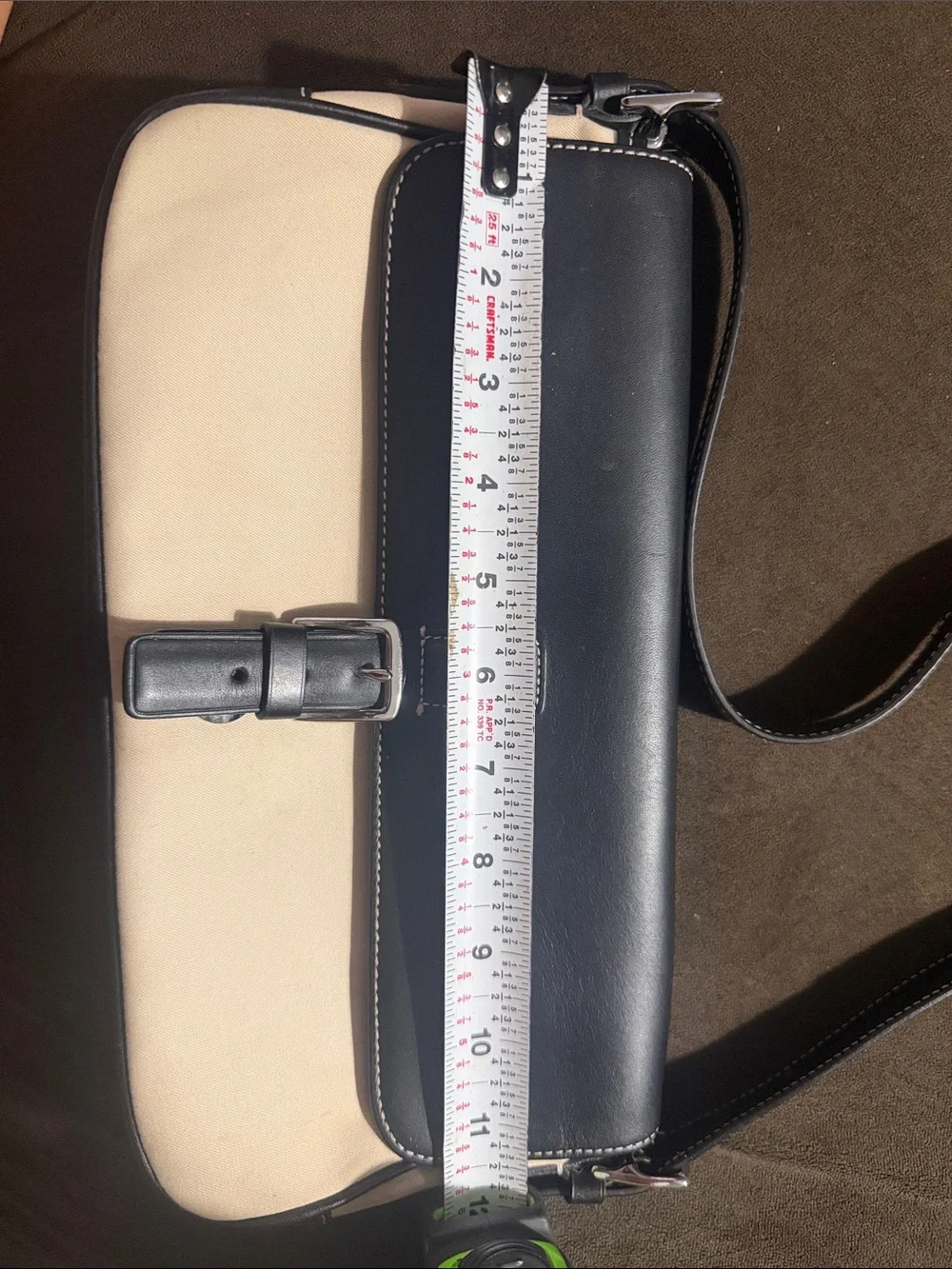 Coach Black and Beige Leather-Trim w shoulder Strap